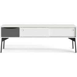 Anholt 155 cm bredt hvidt TV mbel med 2 skydelger og 1 skuffe.