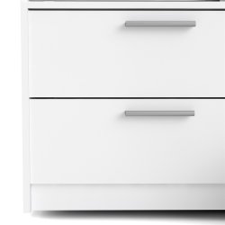 Inline garderobeskab 121 cm bredt, 4 skuffer hvidt