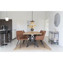 San Francisco spisebordsstol med armln i lysebrunt vintage PU kunstlder