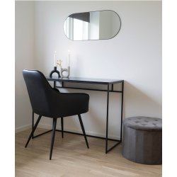 San Francisco spisebordsstol med armln i sort PU kunstlder