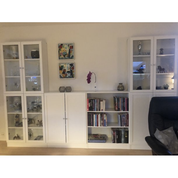  Alfa hvid bogreol opstilling 316 cm bred 