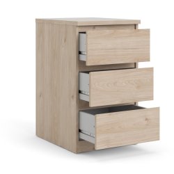  Nibe 40 cm smal kommode i jackson hickory look med 3 skuffer.