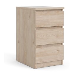  Nibe 40 cm smal kommode i jackson hickory look med 3 skuffer.
