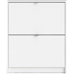 Askepot hvidt skoskab med 2 vippel�ger og plads til 6 par sko.