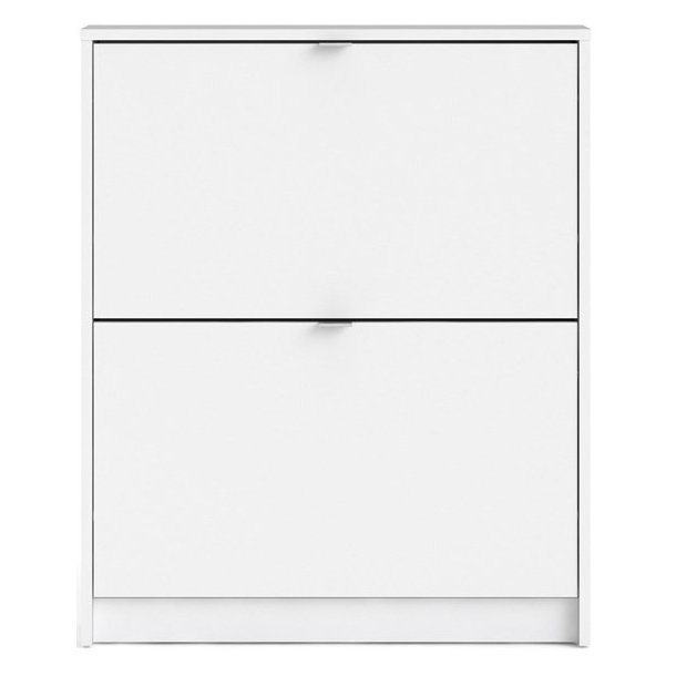 Askepot hvidt skoskab med 2 vippel�ger og plads til 6 par sko.