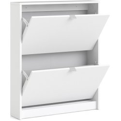 Askepot hvidt skoskab med 2 vippel�ger og plads til 6 par sko.