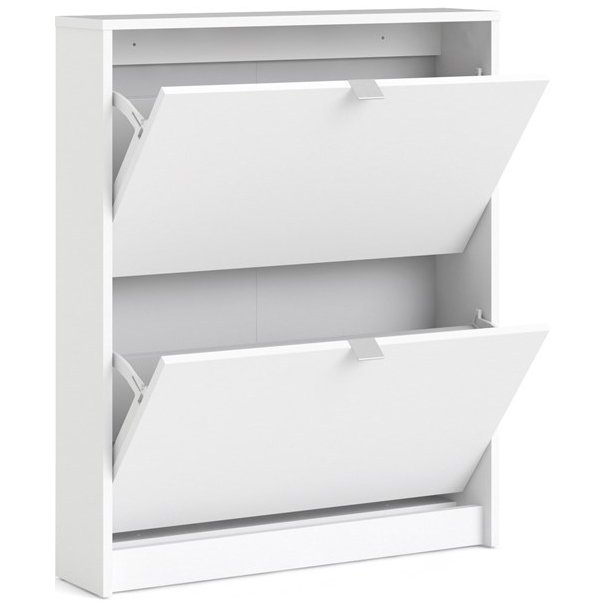 Askepot hvidt skoskab med 2 vippel�ger og plads til 6 par sko.