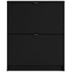 Askepot mat sort skoskab med 2 vippel�ger og plads til 6 par sko.