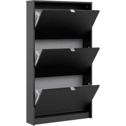 Askepot mat sort skoskab med 3 vippel�ger og plads til 9 par sko.