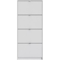 Askepot hvidt skoskab med 4 vippel�ger og plads til 12 par sko.