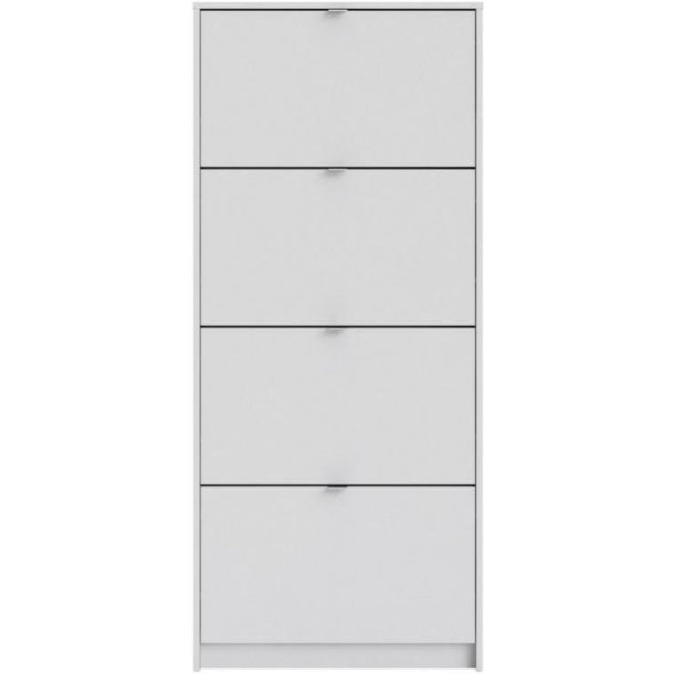 Askepot hvidt skoskab med 4 vippel�ger og plads til 12 par sko.