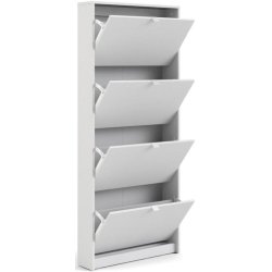 Askepot hvidt skoskab med 4 vippel�ger og plads til 12 par sko.