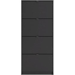 Askepot mat sort skoskab med 4 vippel�ger og plads til 12 par sko.