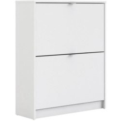 Askepot hvidt skoskab med 2 vippel�ger og plads til 12 par sko.