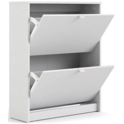 Askepot hvidt skoskab med 2 vippel�ger og plads til 12 par sko.