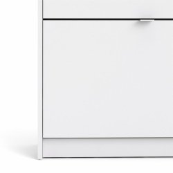 Askepot hvidt skoskab med 2 vippel�ger og plads til 12 par sko.