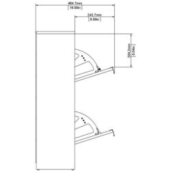 Askepot skoskab mat sort med 2 vippel�ger og plads til 12 par sko.