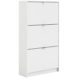 Askepot hvidt skoskab med 3 vippel�ger og plads til 18 par sko.