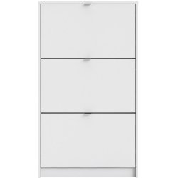 Askepot hvidt skoskab med 3 vippel�ger og plads til 18 par sko.