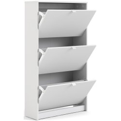 Askepot hvidt skoskab med 3 vippel�ger og plads til 18 par sko.