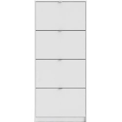 Askepot hvidt skoskab med 4 vippel�ger og plads til 24 par sko.