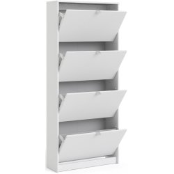 Askepot hvidt skoskab med 4 vippel�ger og plads til 24 par sko.