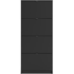 Askepot skoskab mat sort med 4 vippel�ger og plads til 24 par sko.