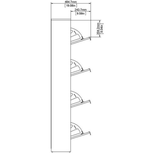 Askepot skoskab mat sort med 4 vippel�ger og plads til 24 par sko.