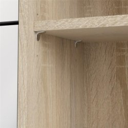 Askepot skoskab hvid h�jglans og ege look med 3 vippel�ger til 18 par sko og 1 skab .