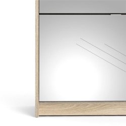 Askepot skoskab ege look med 4 vippel�ger med spejl og plads til 24 par sko.