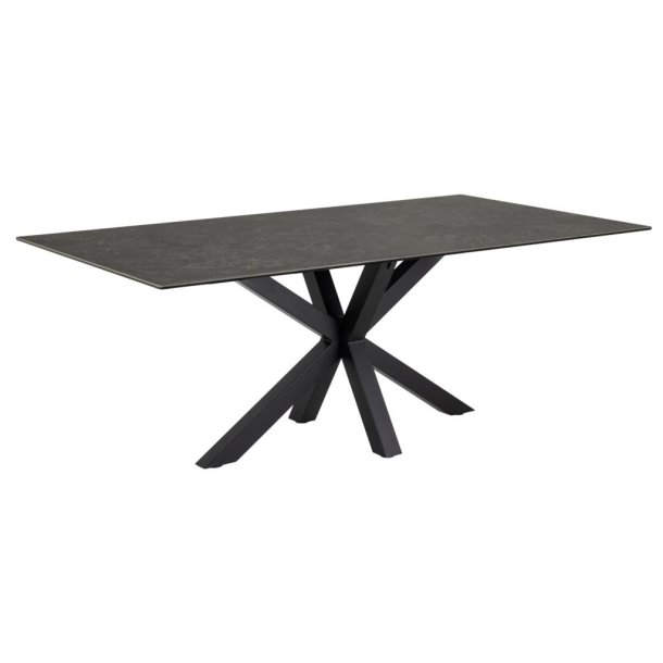 Repræsentere passager fiktion Sorgenfri sort spisebord keramisk bordplade 200 x 100 cm. Kun kr. 4.968,-