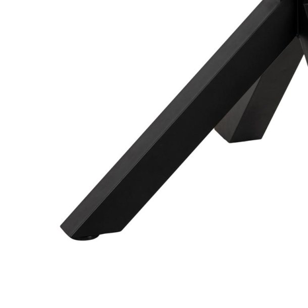 Sorgenfri rundt spisebord 120 cm egefiner vild eg og med sort metalstel.