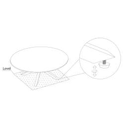 Sorgenfri rundt spisebord 110 cm hvid marmor og med sort metalstel.