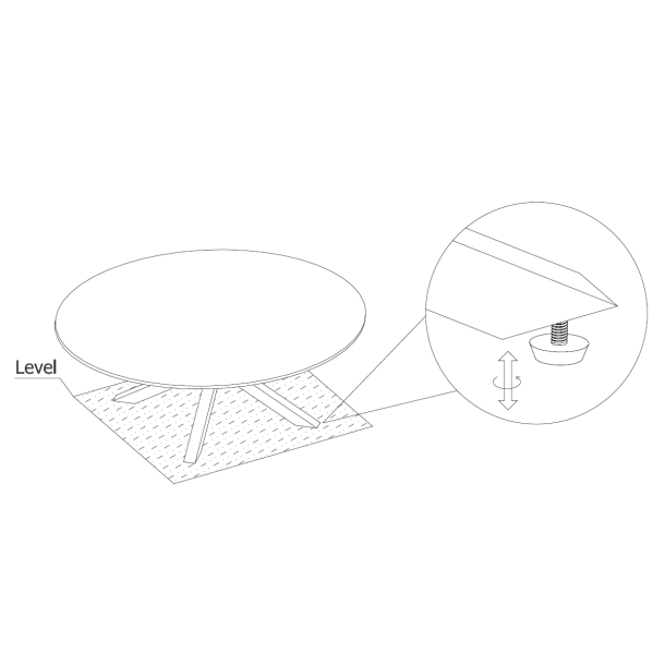 Sorgenfri rundt spisebord 110 cm hvid marmor og med sort metalstel.