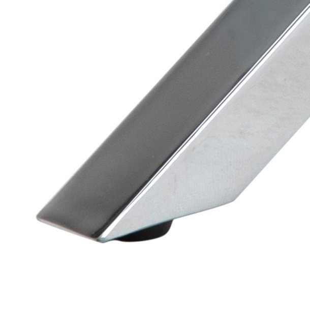 Sorgenfri rundt sofabord 82 cm glasplade og forkromet metalstel.