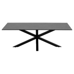 Sorgenfri sofabord 130 x 70 cm med sort keramisk bordplade og mat sort metalstel.