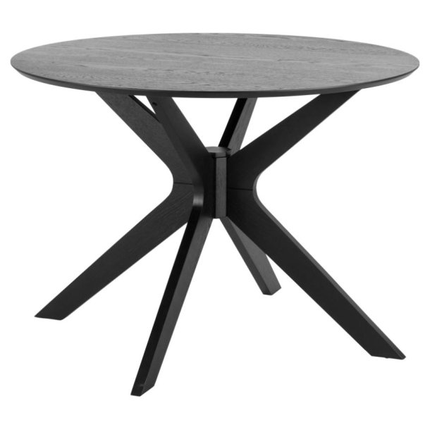 Espergrde rundt spisebord 105 cm bordplade mat sort ege finer.