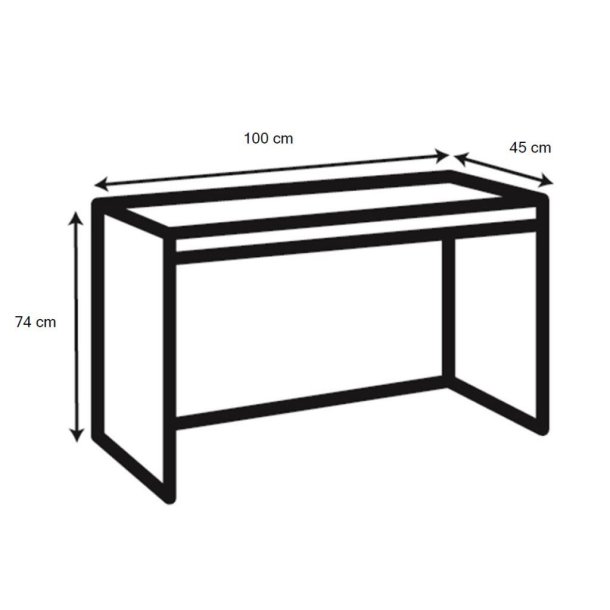 Liseleje skrivebord i hvidpigmenteret eg 100 x 45 cm med 2 skuffer.