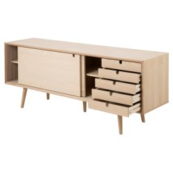 Liseleje 180 cm sk�nk eg med 2 skyded�re med integrerede greb.