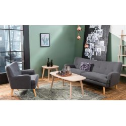 Ambrosius sofabord 118 x 58 cm i hvidpigmenteret egefiner med skr ben.