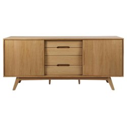 Ambrosius 180 cm sknk i olieret egetr finer med 2 skabe og 4 skuffer i midten.