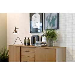 Ambrosius 180 cm sknk i olieret egetr finer med 2 skabe og 4 skuffer i midten.