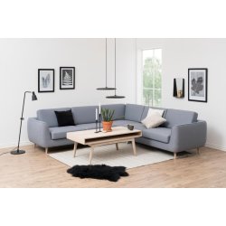 Ambrosius sofabord 130 x 70 cm i hvidpigmenteret egefiner med stort opbevaringsrum.