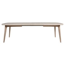 Ambrosius spisebord 180 x 102 cm i hvidpigmenteret egefiner med udtrk til ekstra plader.