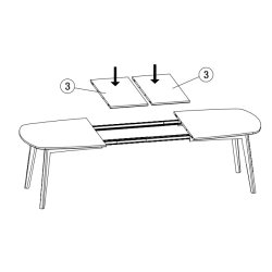 Ambrosius 2 stk tillgsplader i ege finer til Ambrosius spisebord.
