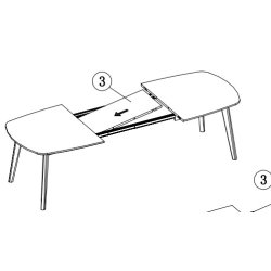 Ambrosius 2 stk tillgsplader i ege finer til Ambrosius spisebord.