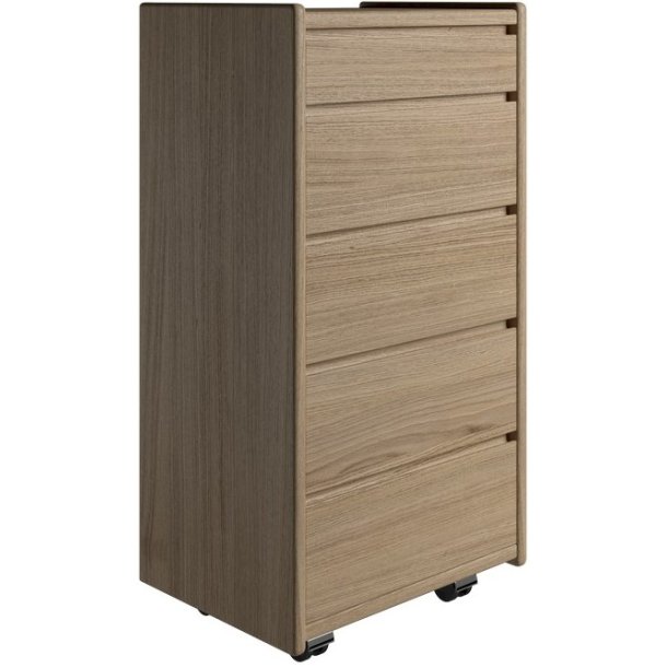 Krone kommode 50 cm bred med 5 skuffer i olieret egefiner - Dansk produceret.