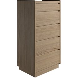 Krone kommode 50 cm bred med 5 skuffer i olieret egefiner - Dansk produceret.