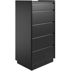 Krone kommode 50 cm bred med 5 skuffer sort lakeret - Dansk produceret.