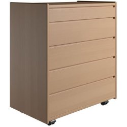 Krone 80 cm bred kommode med 5 skuffer i bgefiner - Dansk produceret.